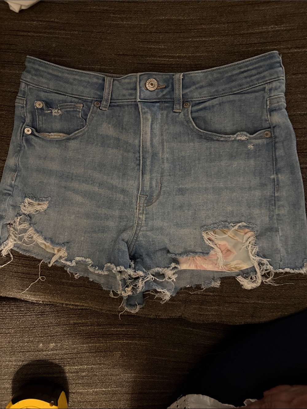 American Eagle Outfitters Light Blue Distressed Denim Jean Shorts
